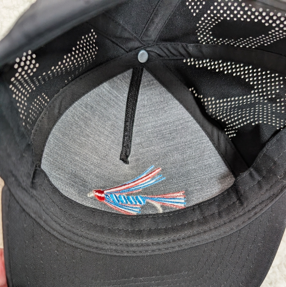 Hooey Habitat Fly Fishing Lure Black Trucker Hat Snapback Cap Breathable - Picture 5 of 7